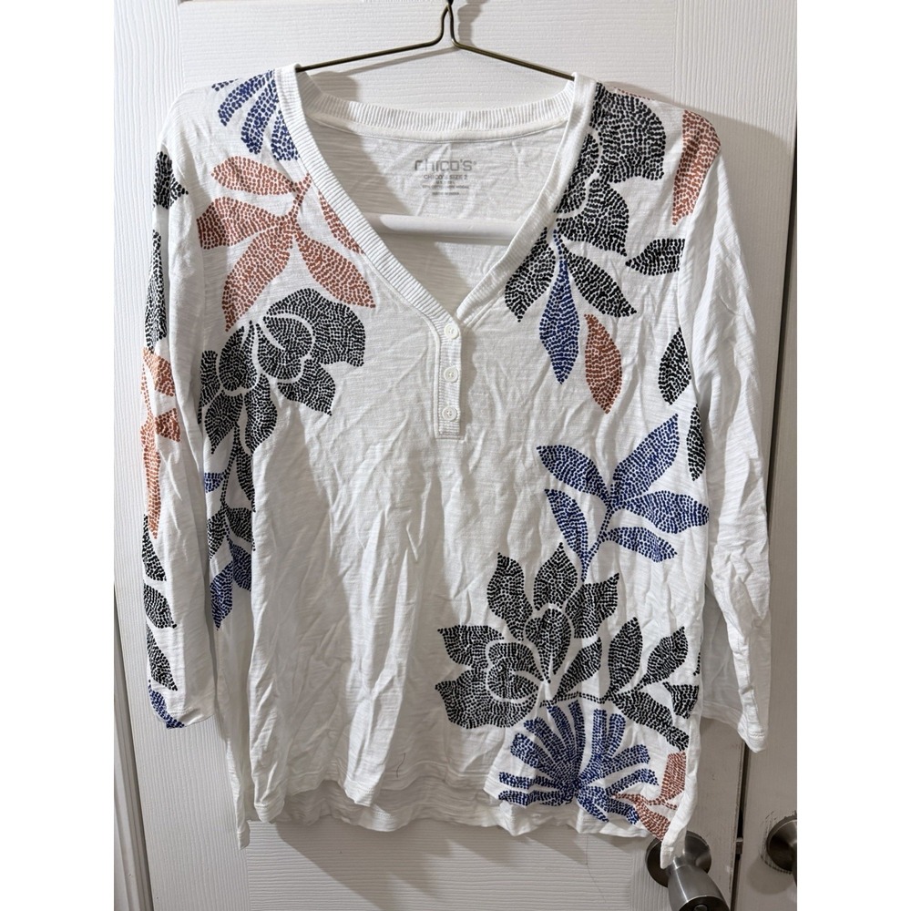 Chico's Size 2 Large Henley Top